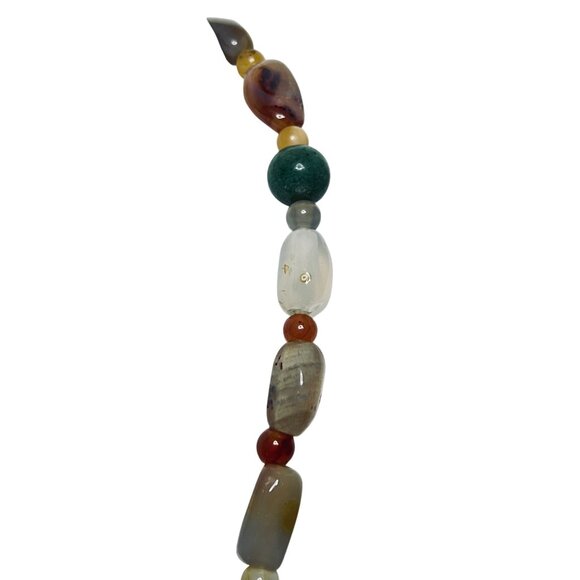 Single Strand Semi Precious Gemstone Necklace With Multicolored Beads (5878) - Picture 4 of 7